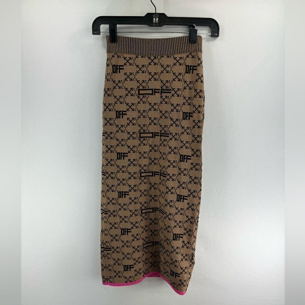 Off-White Intarsia-knit Arrows-logo pencil skirt- Size 0 (XXS) ITAL 36